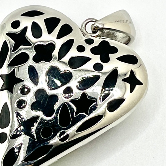 Stainless Steel Millefiori Dimensional Heart Pendant - Picture 6 of 10